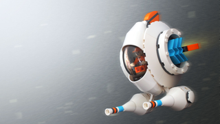 This smooth space ship is piloted by one ugly minifig